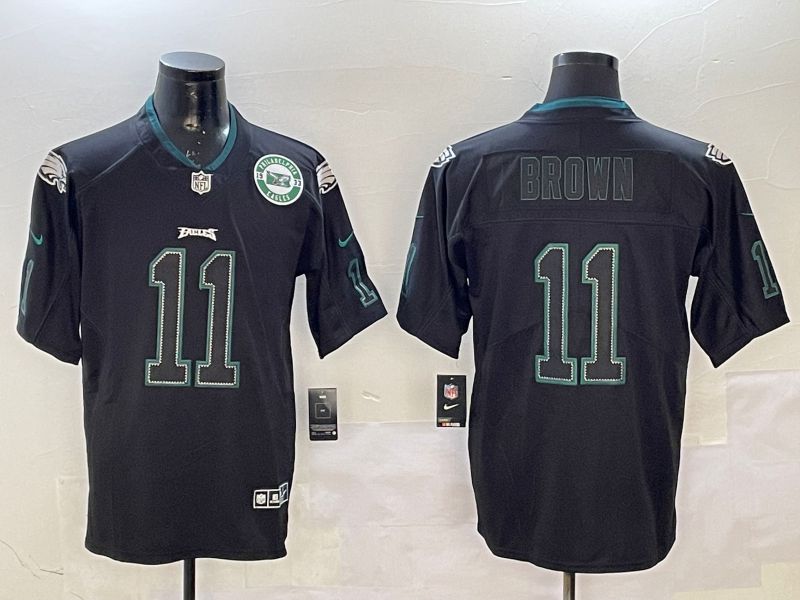 Men Philadelphia Eagles #11 Brown Black Classic 2025 Nike Limited NFL Jersey style 3->philadelphia eagles->NFL Jersey